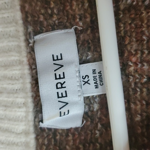 Evereve Chevron Soft Stretchy Slight Puff Sleeve Sweater Size XS Anthropologie - Picture 4 of 9